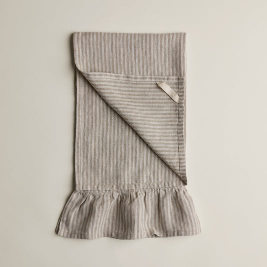 European pure linen dish towel - Lined with ruffles