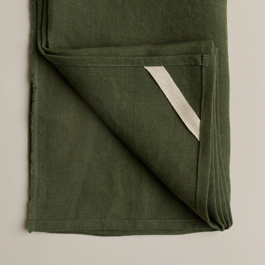 European Pure Linen Dishcloth - Forest Green