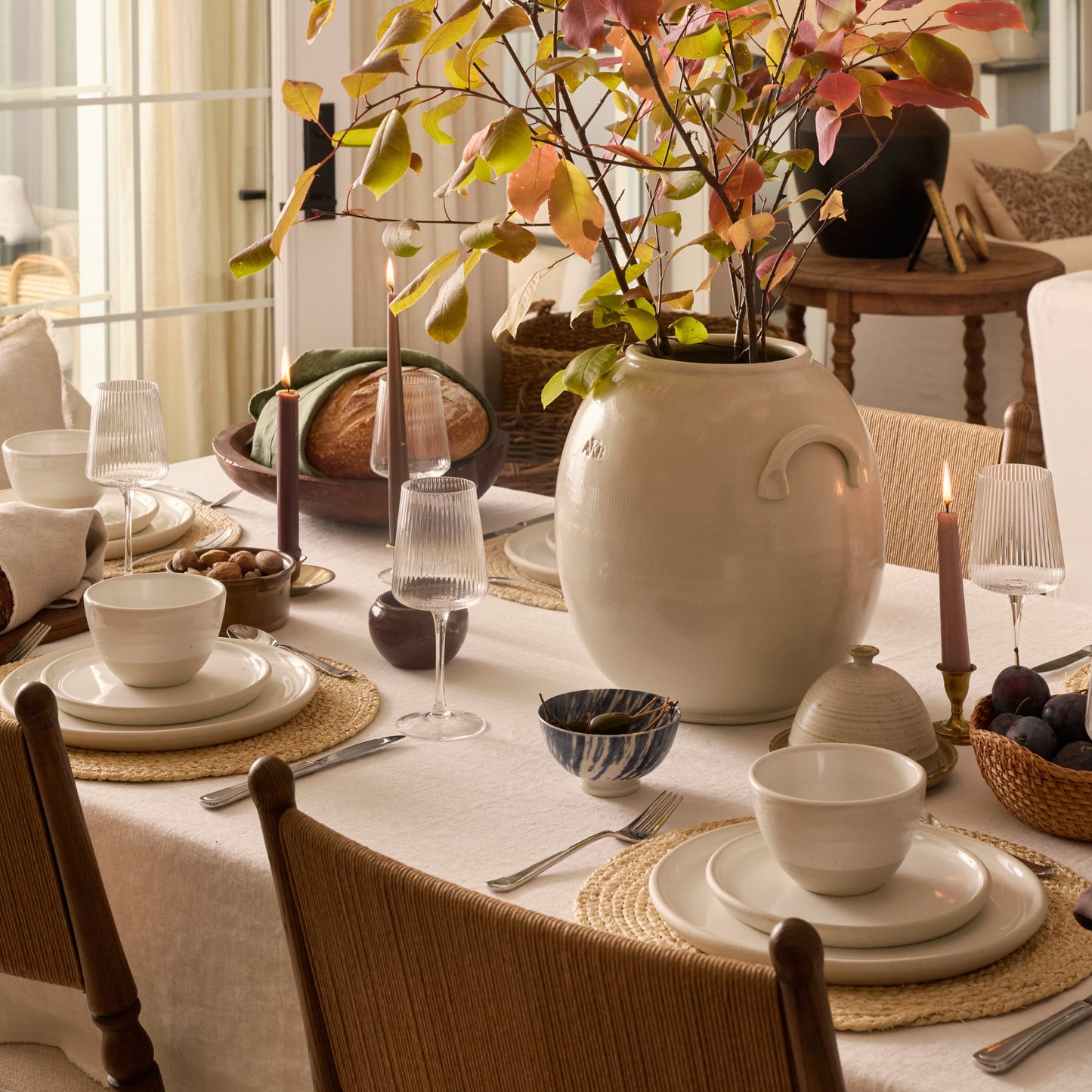 European Pure Linen Tablecloth - Cream