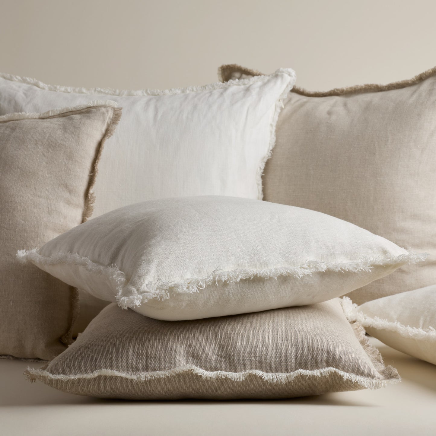 Housse de coussin pur lin européen - 20" x 20" Crème