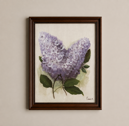 Collection paysages et nature morte - Bouquet de lilas & Encadrement