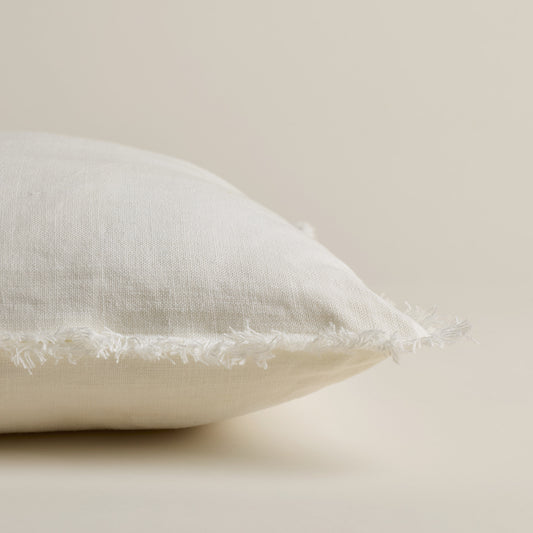 Housse de coussin pur lin européen - 20" x 20" Crème