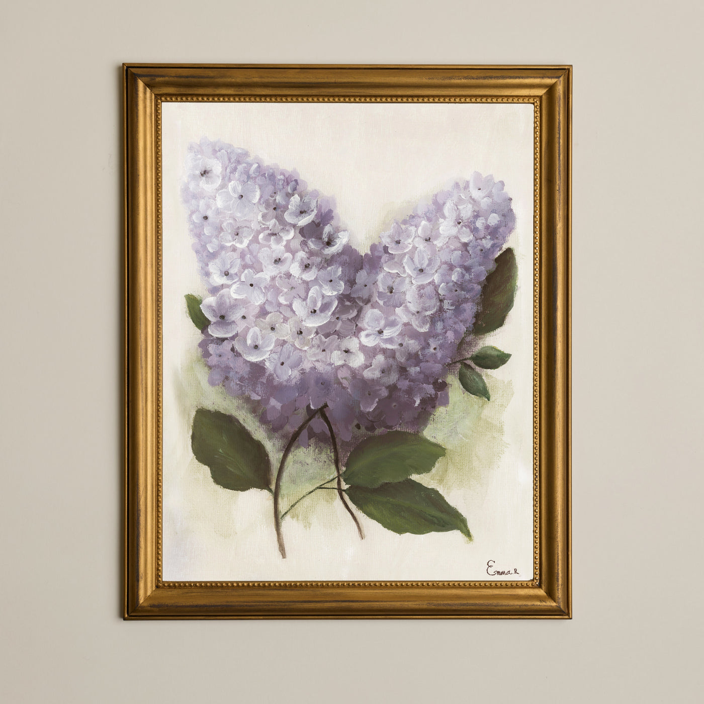 Collection paysages et nature morte - Bouquet de lilas & Encadrement