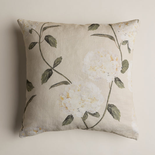 Maison AKB European Pure Linen Cushion Cover Hydrangea – Fits 20" x 20" cushion