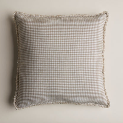 Housse pur lin européen Vichy - coussin de format 20" x 20"