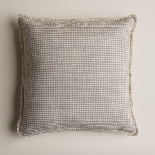 European pure linen Vichy cover - 20" x 20" cushion