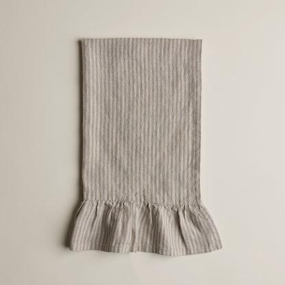 European pure linen dish towel - Lined with ruffles