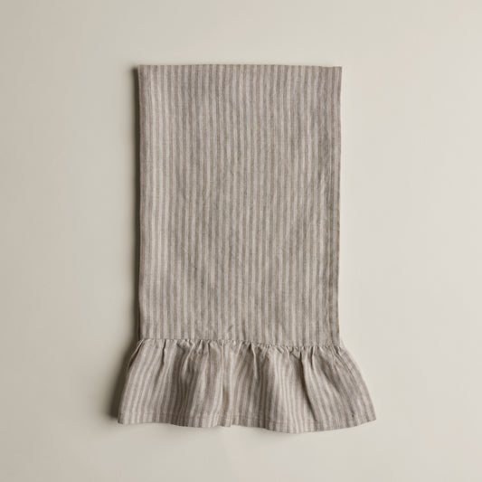 European pure linen dish towel - Lined with ruffles