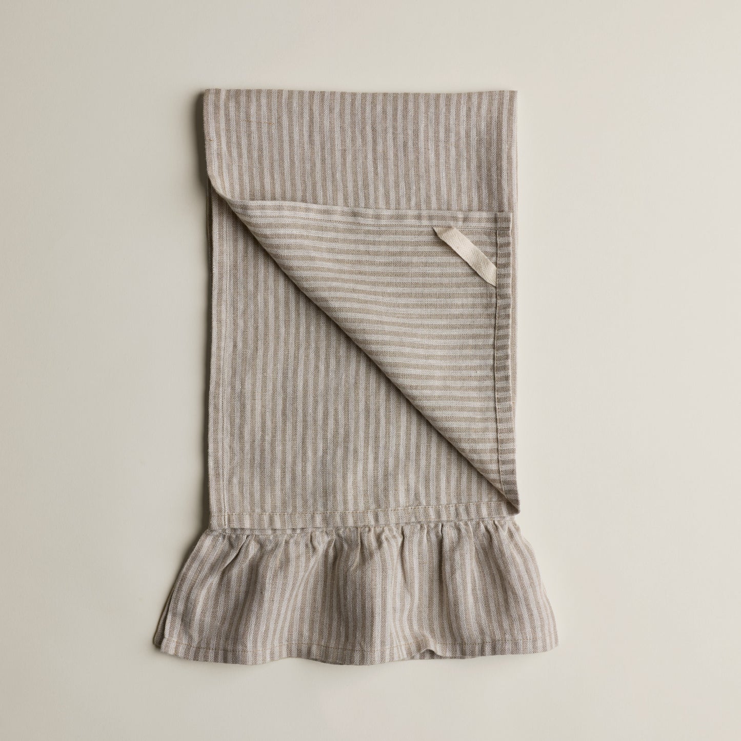 European pure linen dish towel - Lined with ruffles