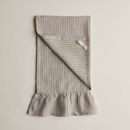 European pure linen dish towel - Lined with ruffles