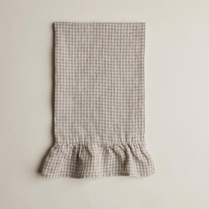 Linge à vaisselle pur lin européen - Vichy avec fronce