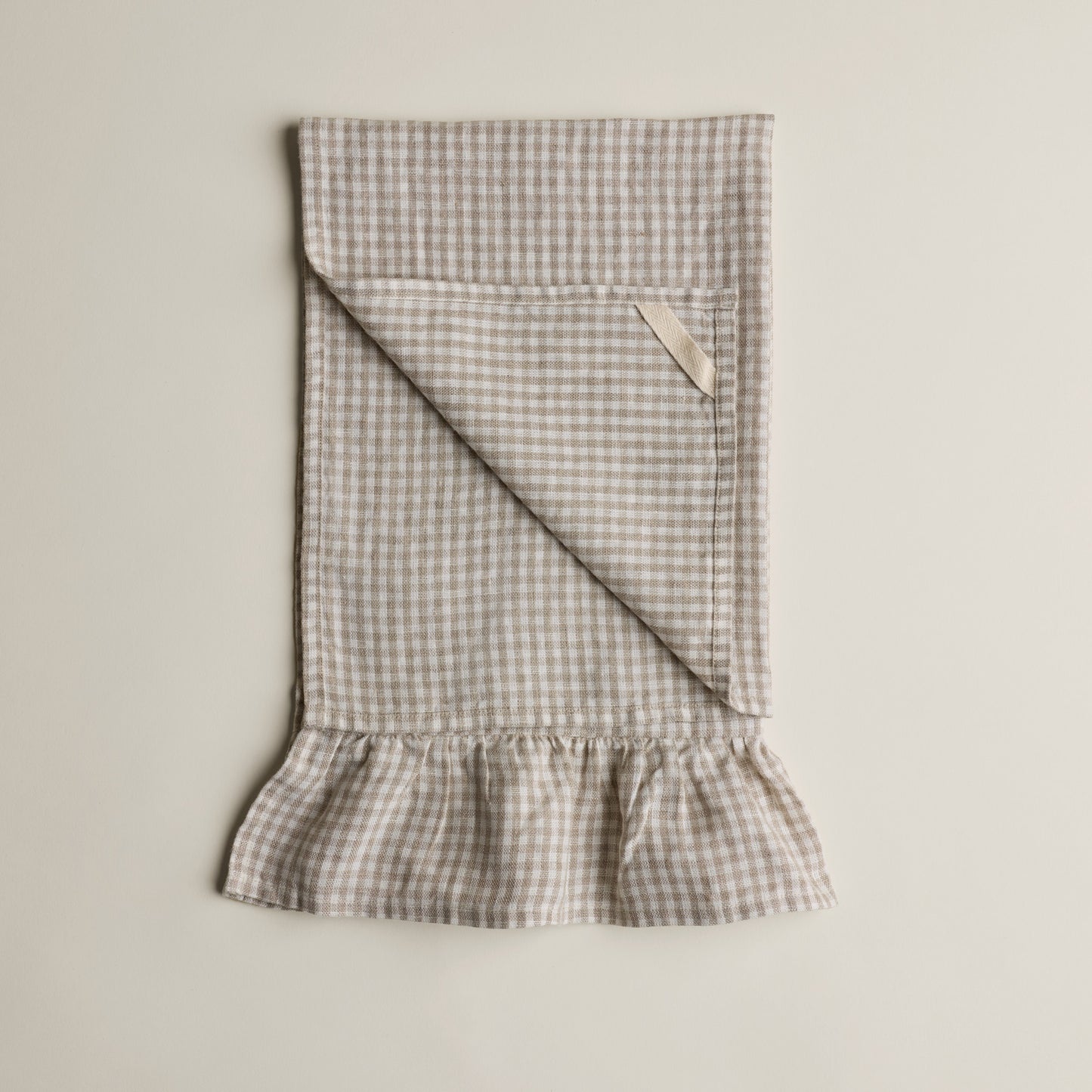 Linge à vaisselle pur lin européen - Vichy avec fronce