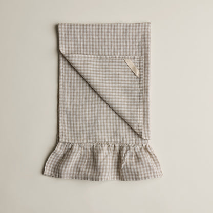 Linge à vaisselle pur lin européen - Vichy avec fronce