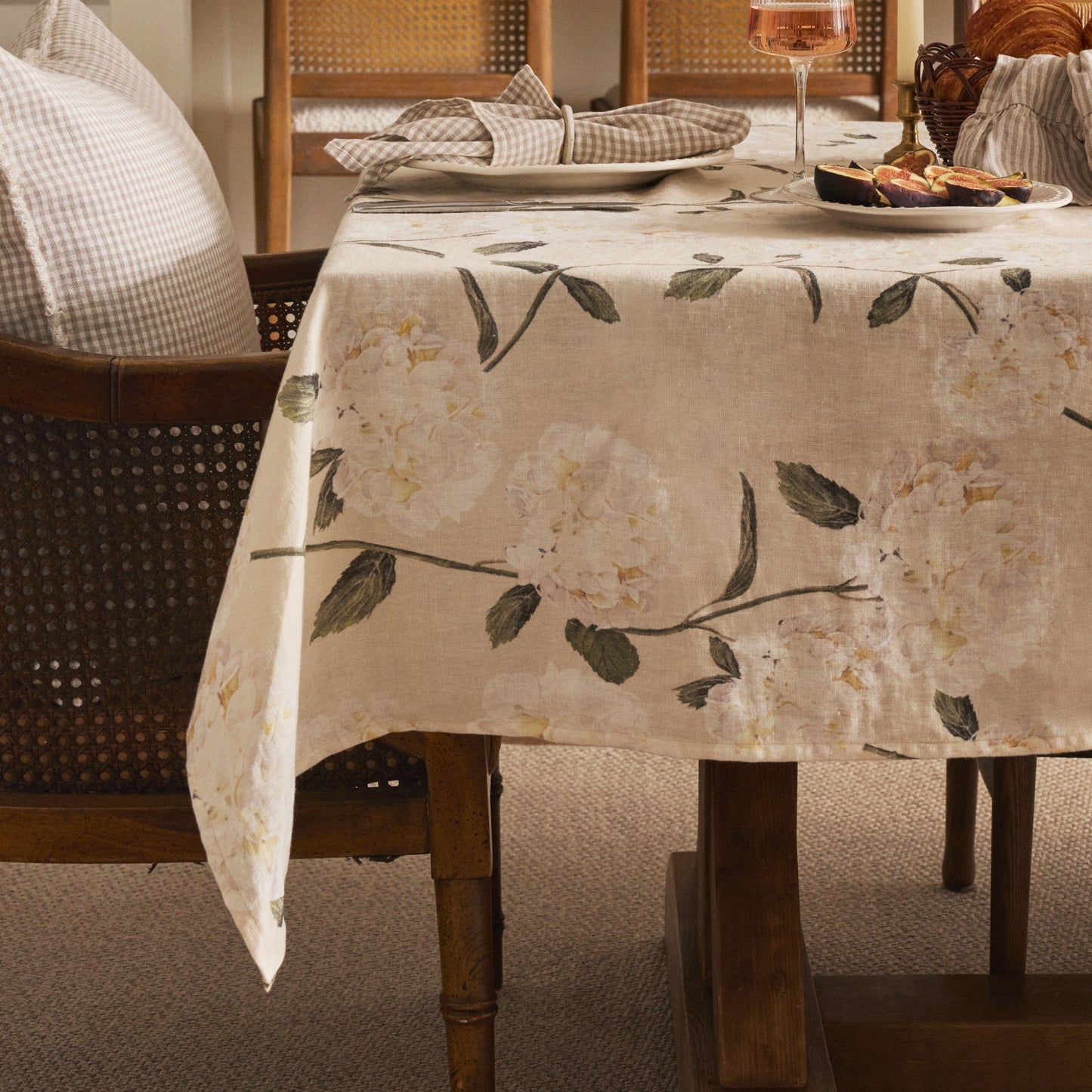 Nappe Maison AKB pur lin européen - Hydrangée