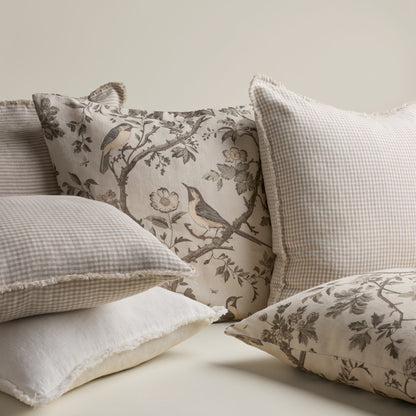Housse pur lin européen Vichy - coussin de format 26" x 26"