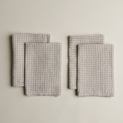 Serviettes de table pur lin européen - Vichy