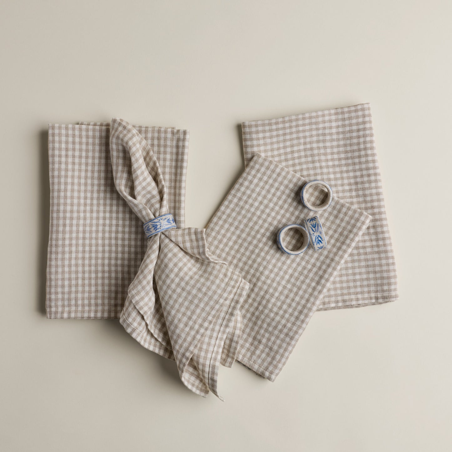 Serviettes de table pur lin européen - Vichy
