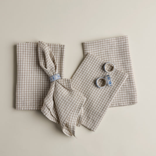 European pure linen napkins - Gingham