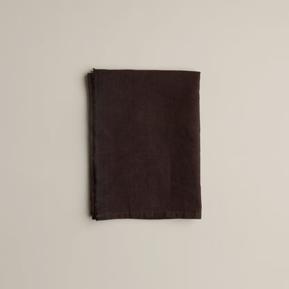 Linge à vaisselle pur lin européen - Brun chocolat