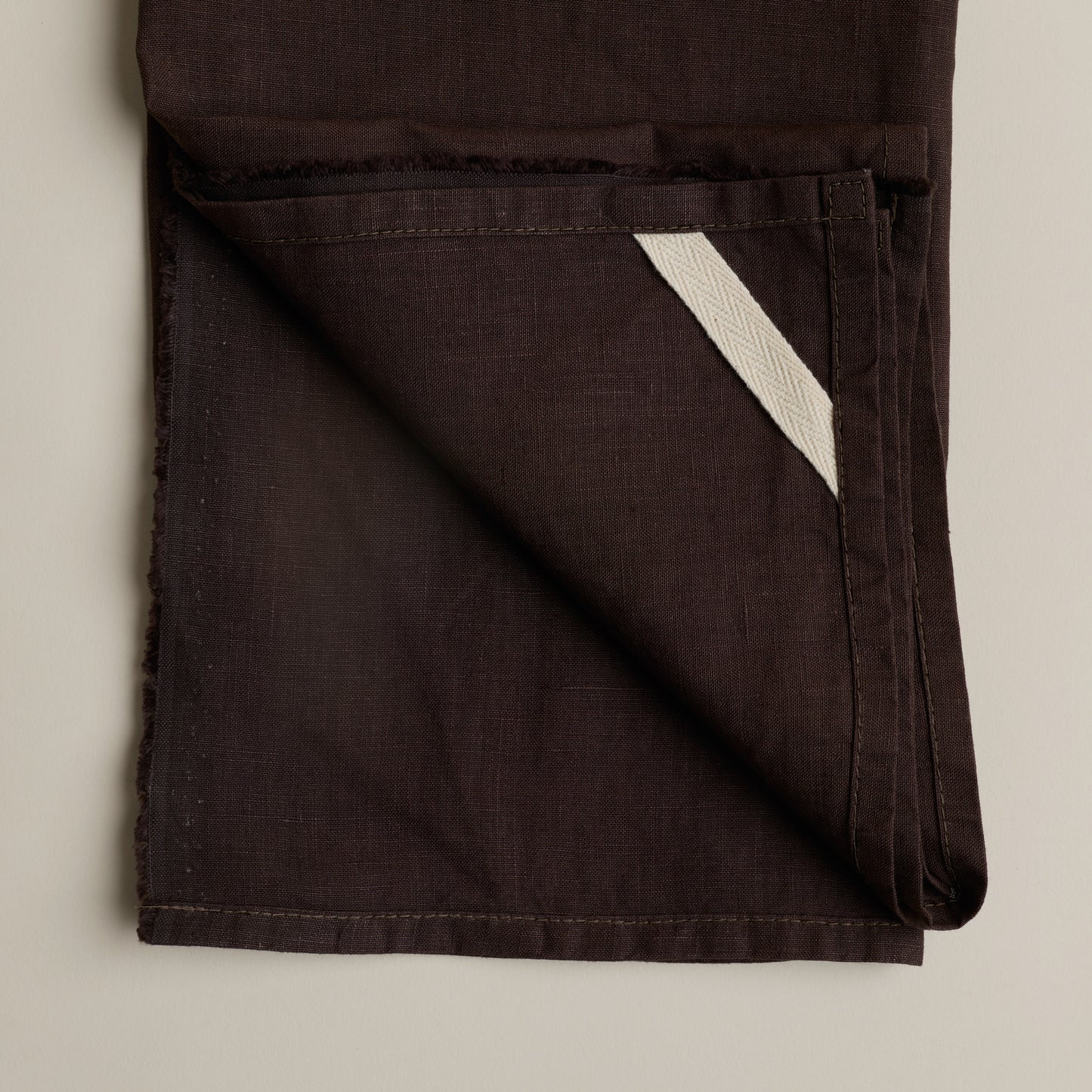 Linge à vaisselle pur lin européen - Brun chocolat