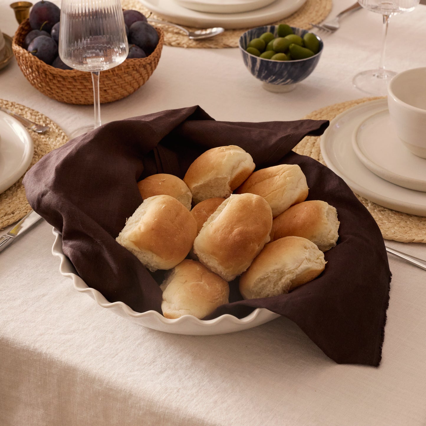 Linge à vaisselle pur lin européen - Brun chocolat
