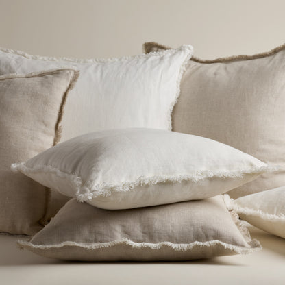 Housse de coussin pur lin européen - 20" x 20" Crème